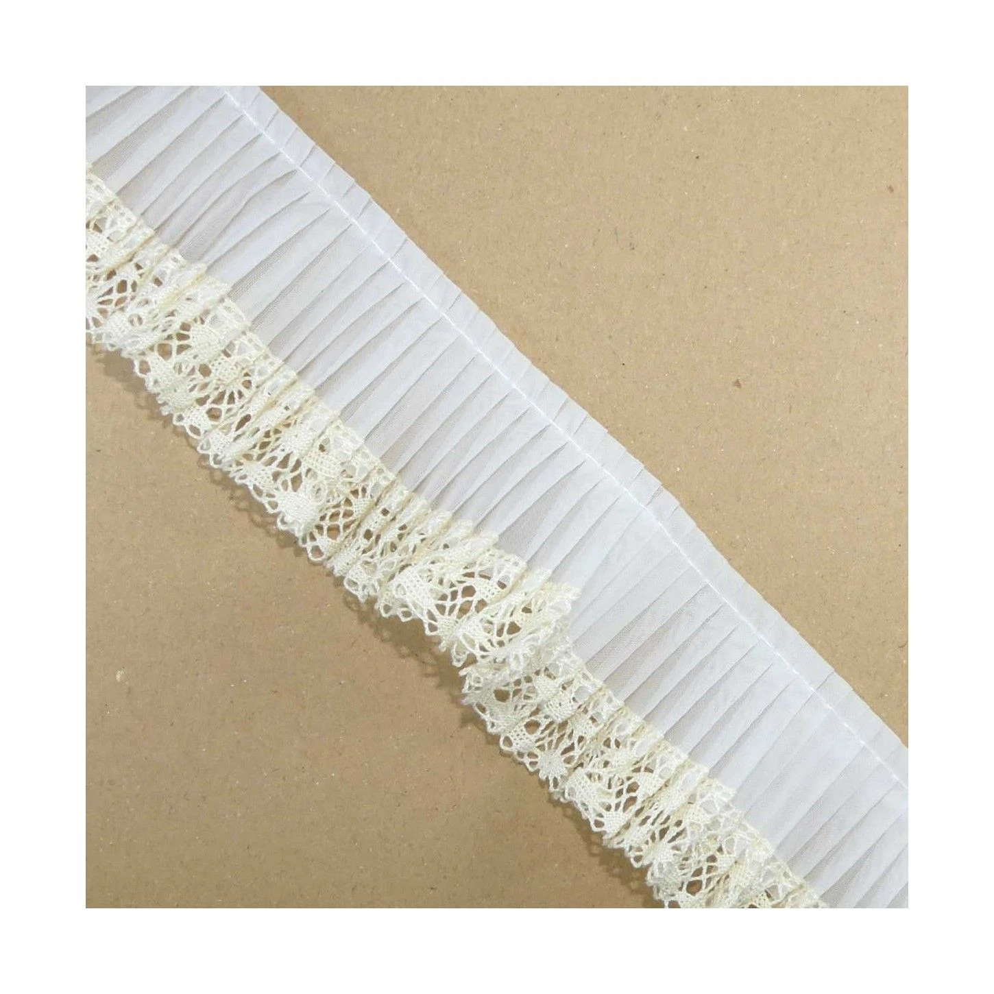 Plisado De Tela Con Puntilla Bolillo 55mm. Varios Colores 3 Plisado De Tela Con Puntilla Bolillo 55mm. Varios Colores