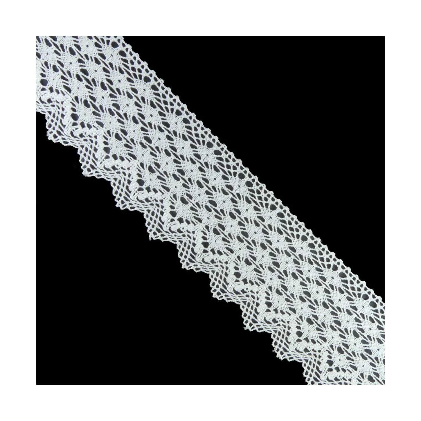 Puntilla Blanca Bolillo 55mm. Conjunto 3 3 Puntilla Blanca Bolillo 55mm. Conjunto 3