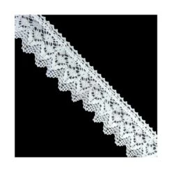 Puntilla Bolillo Blanco Semifruncida 4cm. Conjunto 3