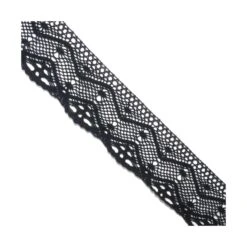 Puntilla Bolillo Mini óvalos Y Zigzag Negro 5cm