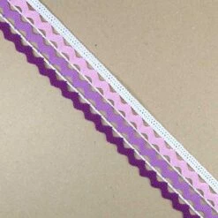 Puntilla Bolillo Zigzag Tricolor 3,5cm. Rosas