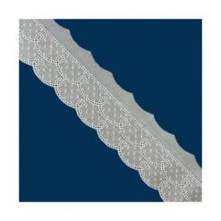 Puntilla Bordada Algodón Beig 45mm. Conjunto 11