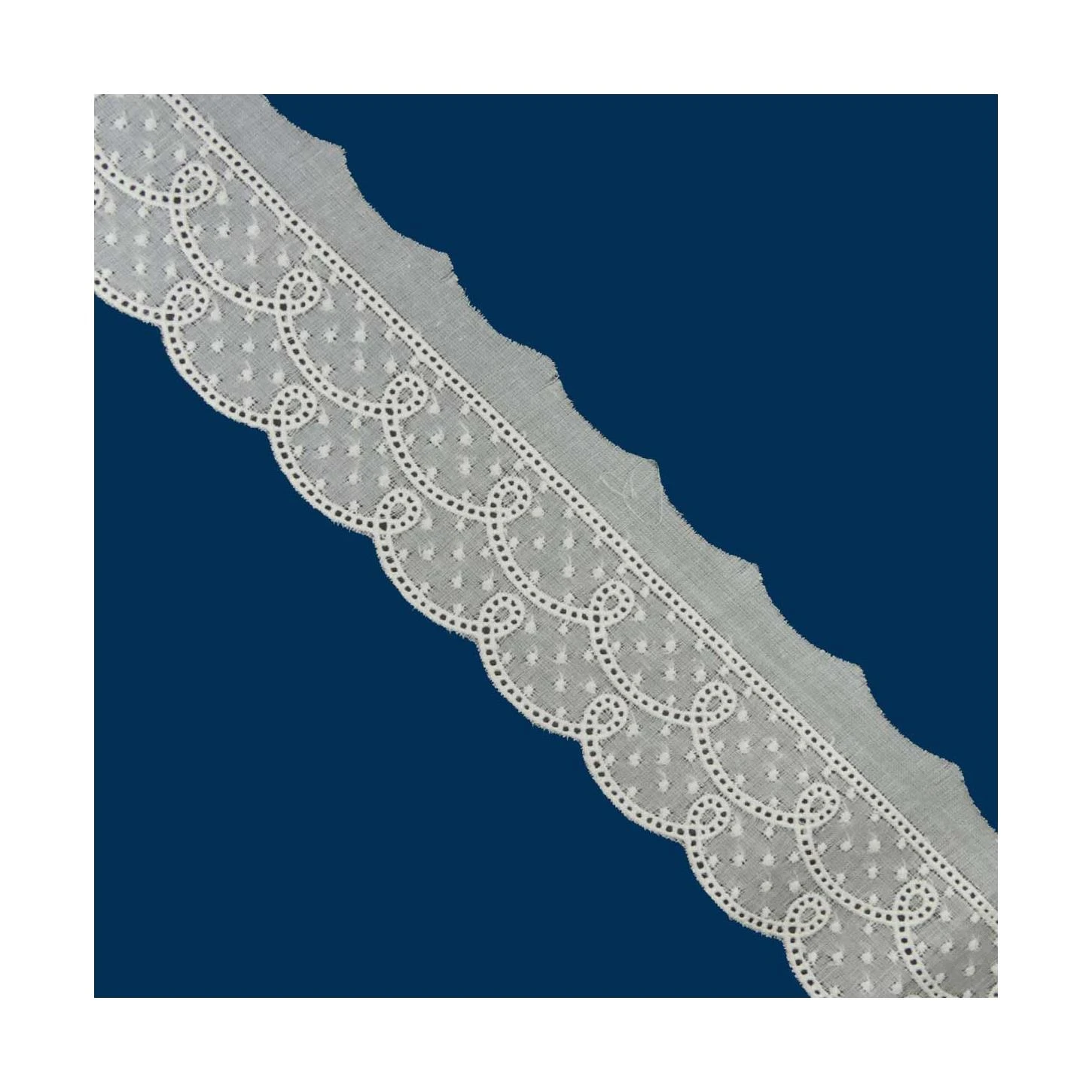 Puntilla Bordada Algodón Beig 45mm. Conjunto 11 3 Puntilla Bordada Algodón Beig 45mm. Conjunto 11