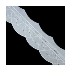 Puntilla Bordada Batista Blanco 55mm. Arcos