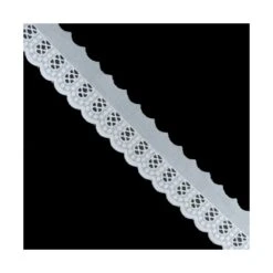 Puntilla Bordada Blanco Algodón 3cm. Conjunto 4