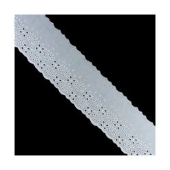 Puntilla Bordada Blanco óvalos 5cm. Conjunto 56