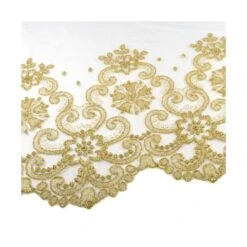 Puntilla Bordada Dorada Sobre Tul 13cm. Conjunto 7 -Merceria Botton puntilla bordada dorada sobre tul 13cm conjunto 7 2