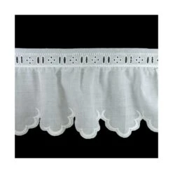 Puntilla Bordada Fruncida Con Pasacintas Blanco 95mm. Festón