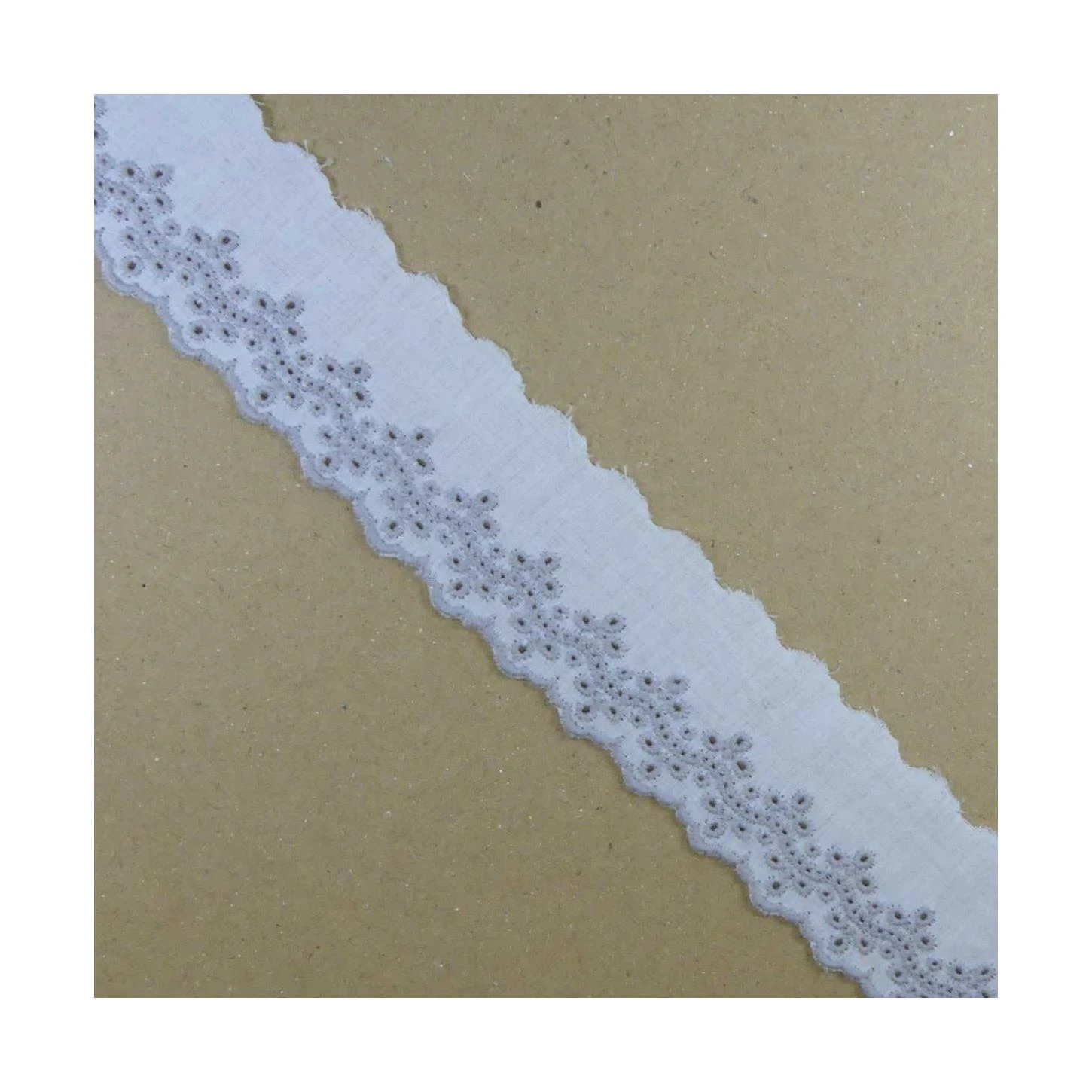 Puntilla Bordada Semillas Blanco Y Gris 32mm. Conjunto 5 3 Puntilla Bordada Semillas Blanco Y Gris 32mm. Conjunto 5