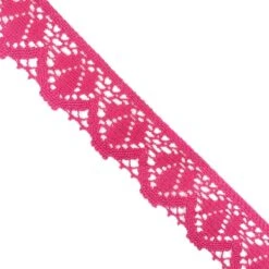 Puntilla De Bolillo 4,5cm. Rosa Y Fuxia