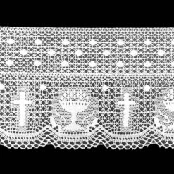 Puntilla De Bolillo Blanco Con Cáliz Y Cruz 18,5cm
