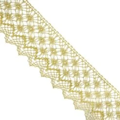 Puntilla De Bolillo Dorada 6cm. Conjunto 2