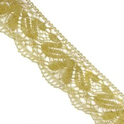 Puntilla De Bolillo Dorada 6cm. Filigrana