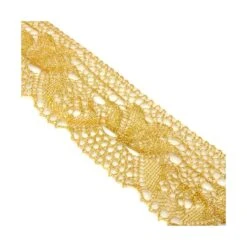 Puntilla De Bolillo Dorada 6cm. Flor Abierta -Merceria Botton puntilla de bolillo dorada 6cm flor abierta 1