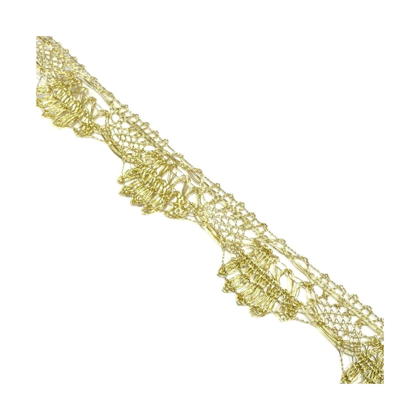 Puntilla De Bolillo Dorada Concha 24mm. Conjunto 8 4 Puntilla De Bolillo Dorada Concha 24mm. Conjunto 8 - Imagen 2