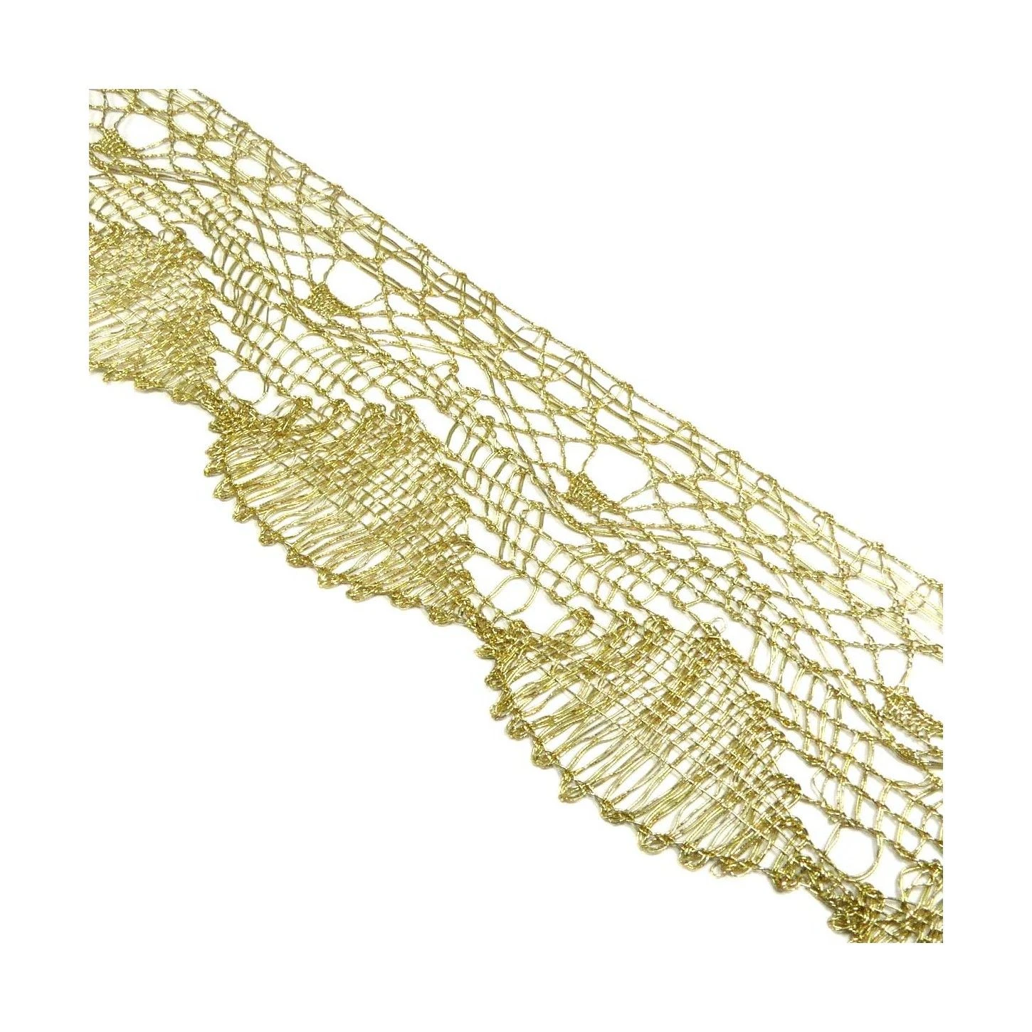 Puntilla De Bolillo Dorada Concha 55mm. Conjunto 8 4 Puntilla De Bolillo Dorada Concha 55mm. Conjunto 8 - Imagen 2