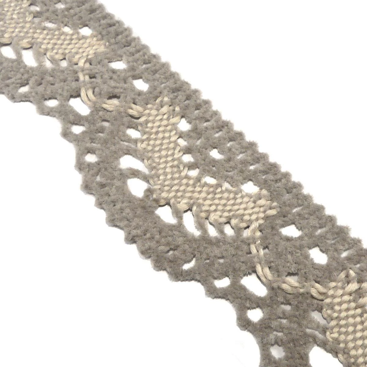 Puntilla De Bolillo Marrón Y Beig 5,2cm 4 Puntilla De Bolillo Marrón Y Beig 5,2cm - Imagen 2