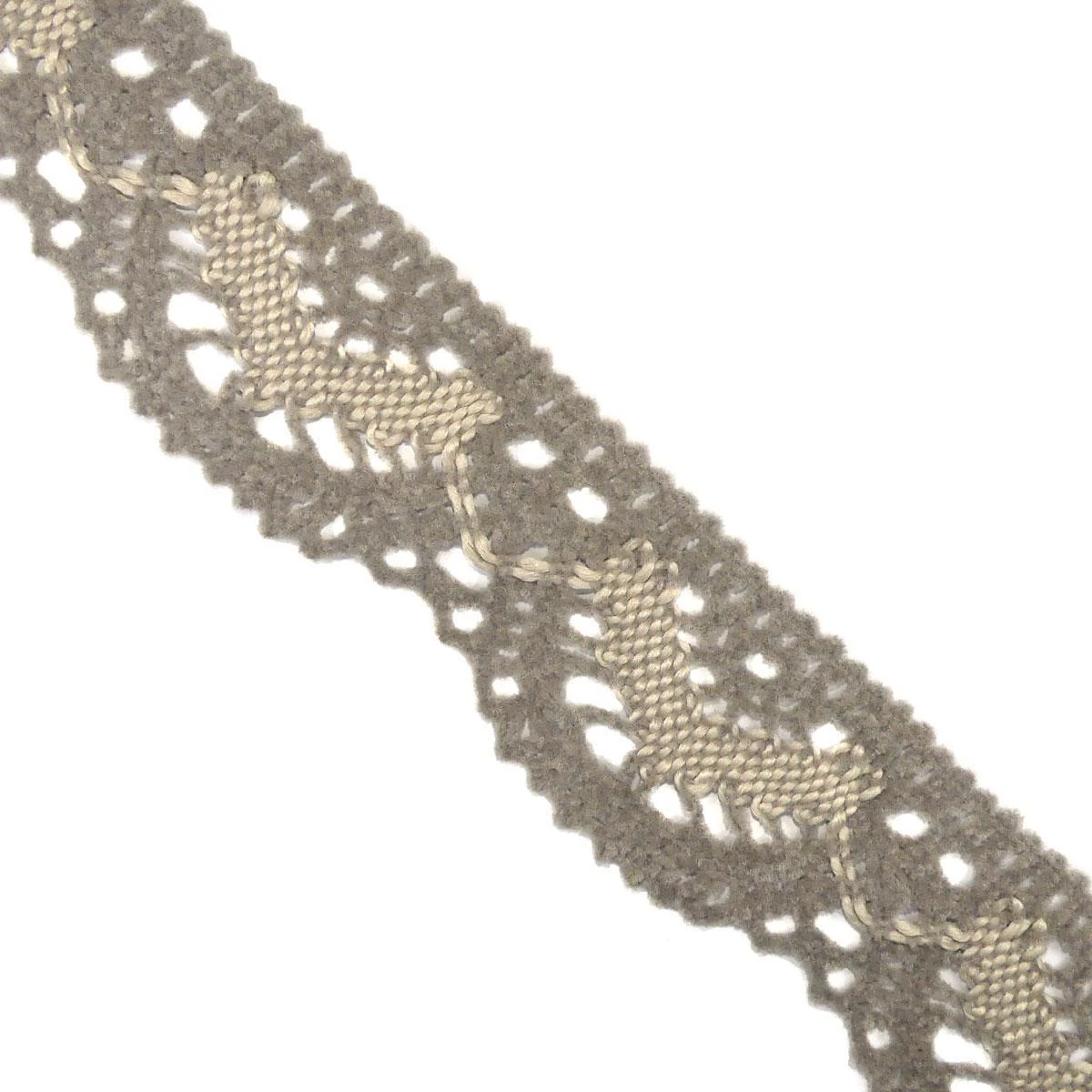 Puntilla De Bolillo Marrón Y Beig 5,2cm 3 Puntilla De Bolillo Marrón Y Beig 5,2cm