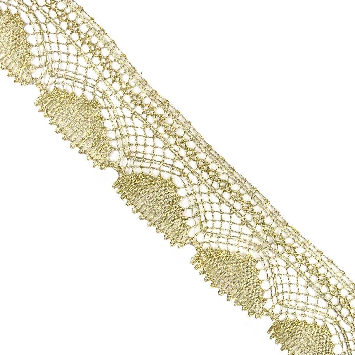 Puntilla De Bolillo Metal Dorado 5cm. Clásico 3 Puntilla De Bolillo Metal Dorado 5cm. Clásico