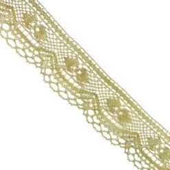 Puntilla De Bolillo Metal Dorado 5cm. Ondas