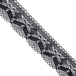 Puntilla De Bolillo Negro 4cm. Conjunto 3