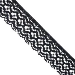 Puntilla De Bolillo Negro 5cm. Conjunto 6