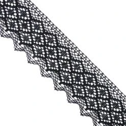 Puntilla De Bolillo Negro 6cm. Conjunto 7