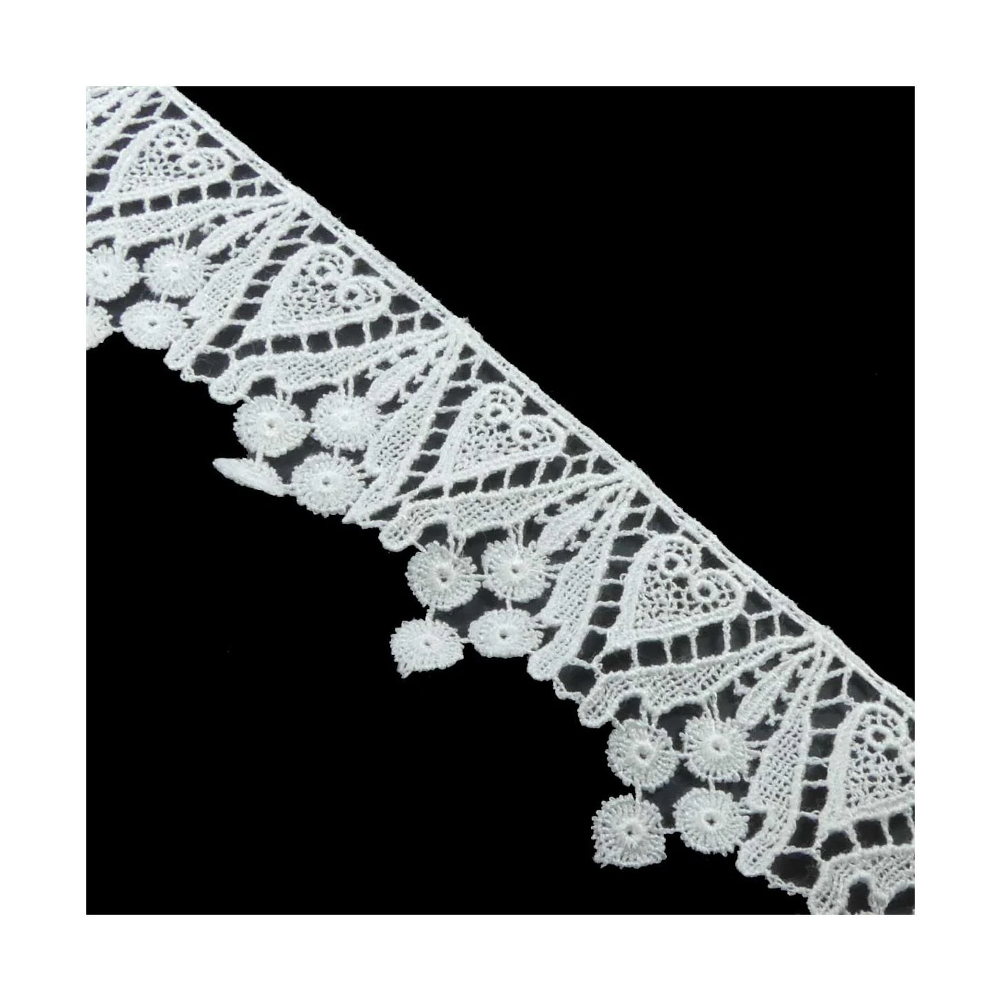 Puntilla De Guipur Blanco 38mm. Corazones 4 Puntilla De Guipur Blanco 38mm. Corazones - Imagen 2