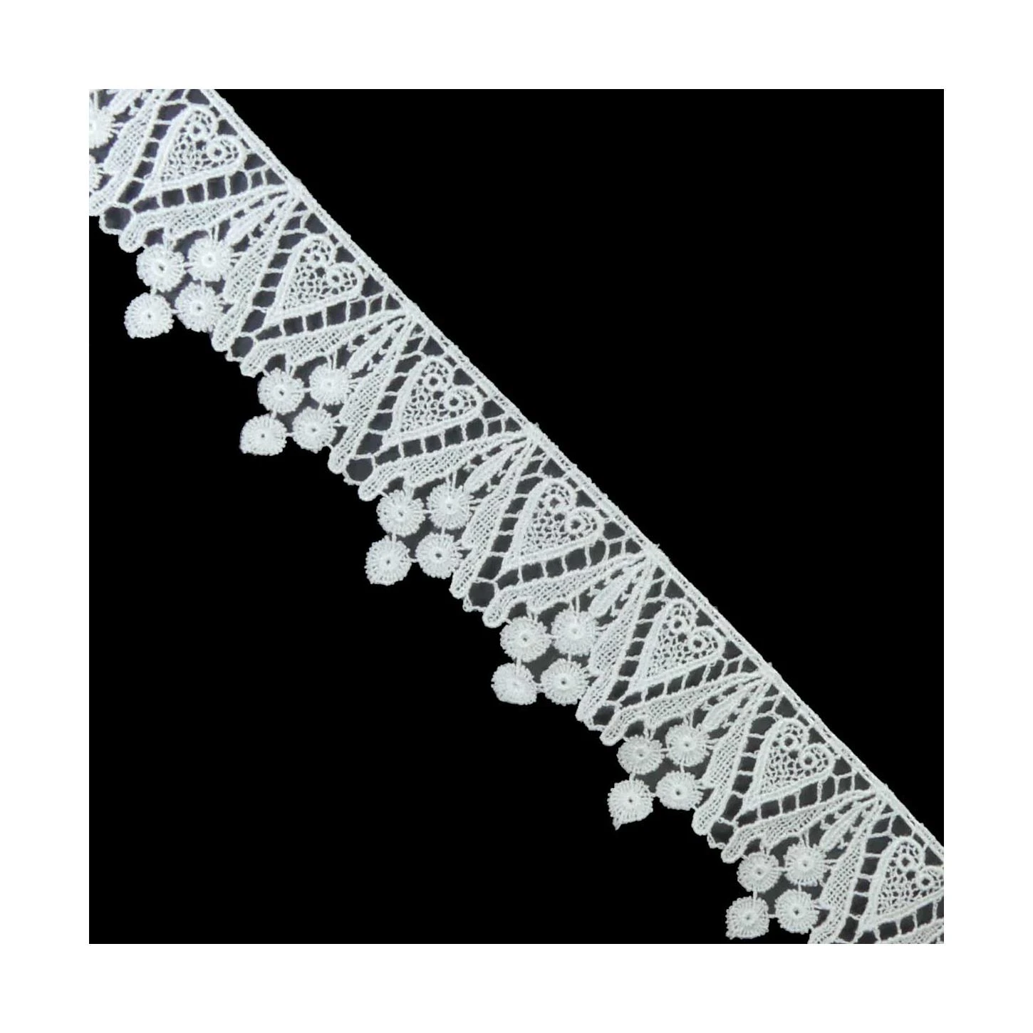 Puntilla De Guipur Blanco 38mm. Corazones 3 Puntilla De Guipur Blanco 38mm. Corazones