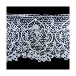 Puntilla De Guipur Blanco Para Iglesia Con Cáliz Y Espigas 17cm