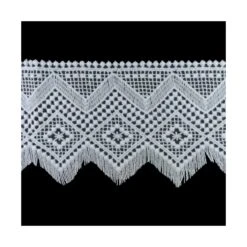Puntilla De Guipur Con Fleco 11cm Blanco