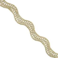 Puntilla De Guipur Dorada 2,4cm. Zig-zag