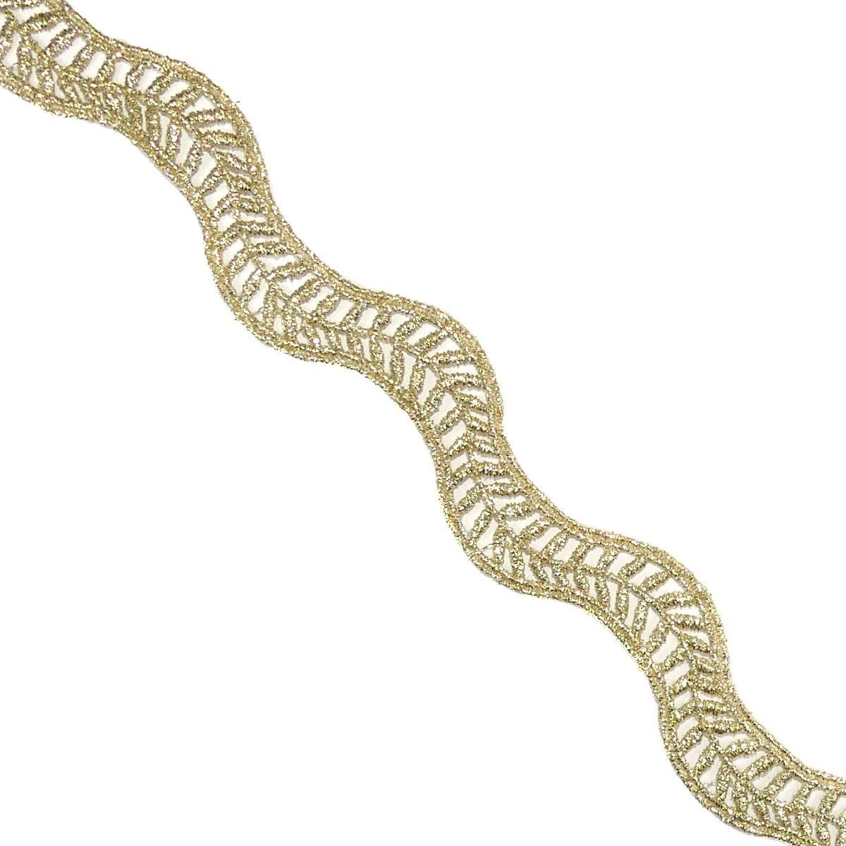 Puntilla De Guipur Dorada 2,4cm. Zig-zag 3 Puntilla De Guipur Dorada 2,4cm. Zig-zag