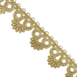 Puntilla De Guipur Dorada 5cm. Cenefa