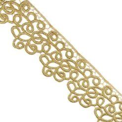 Puntilla De Guipur Dorada 6cm. Filigrana