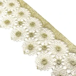 Puntilla De Guipur Dorada 6cm. Floral 5 Puntilla De Guipur Dorada 6cm. Floral -Merceria Botton puntilla de guipur dorada 6cm floral 1