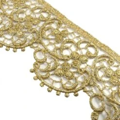 Puntilla De Guipur Grueso Floral Dorada 6cm -Merceria Botton puntilla de guipur dorada 6cm floral 3