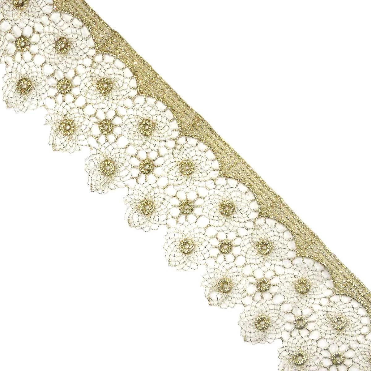 Puntilla De Guipur Dorada 6cm. Floral 3 Puntilla De Guipur Dorada 6cm. Floral