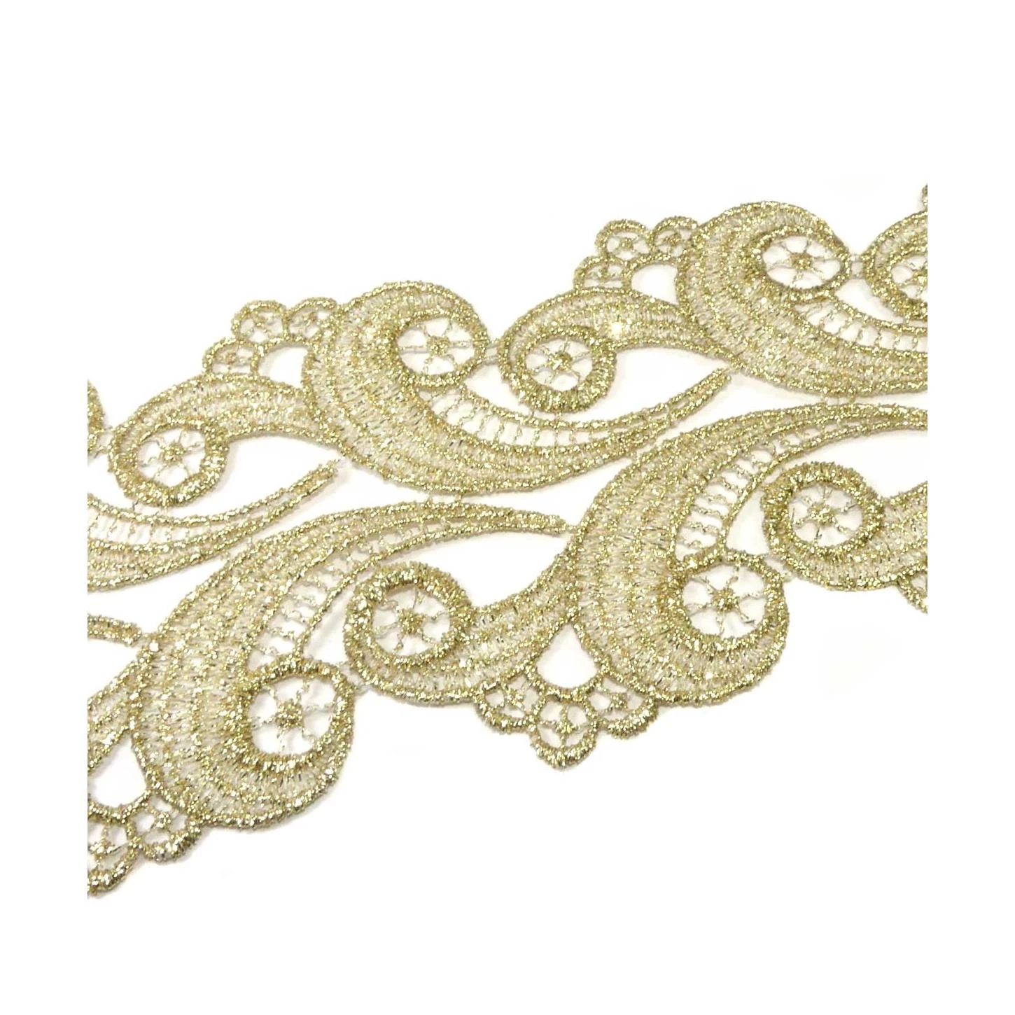 Puntilla De Guipur Dorada 7,5cm. Filigrana 4 Puntilla De Guipur Dorada 7,5cm. Filigrana - Imagen 2