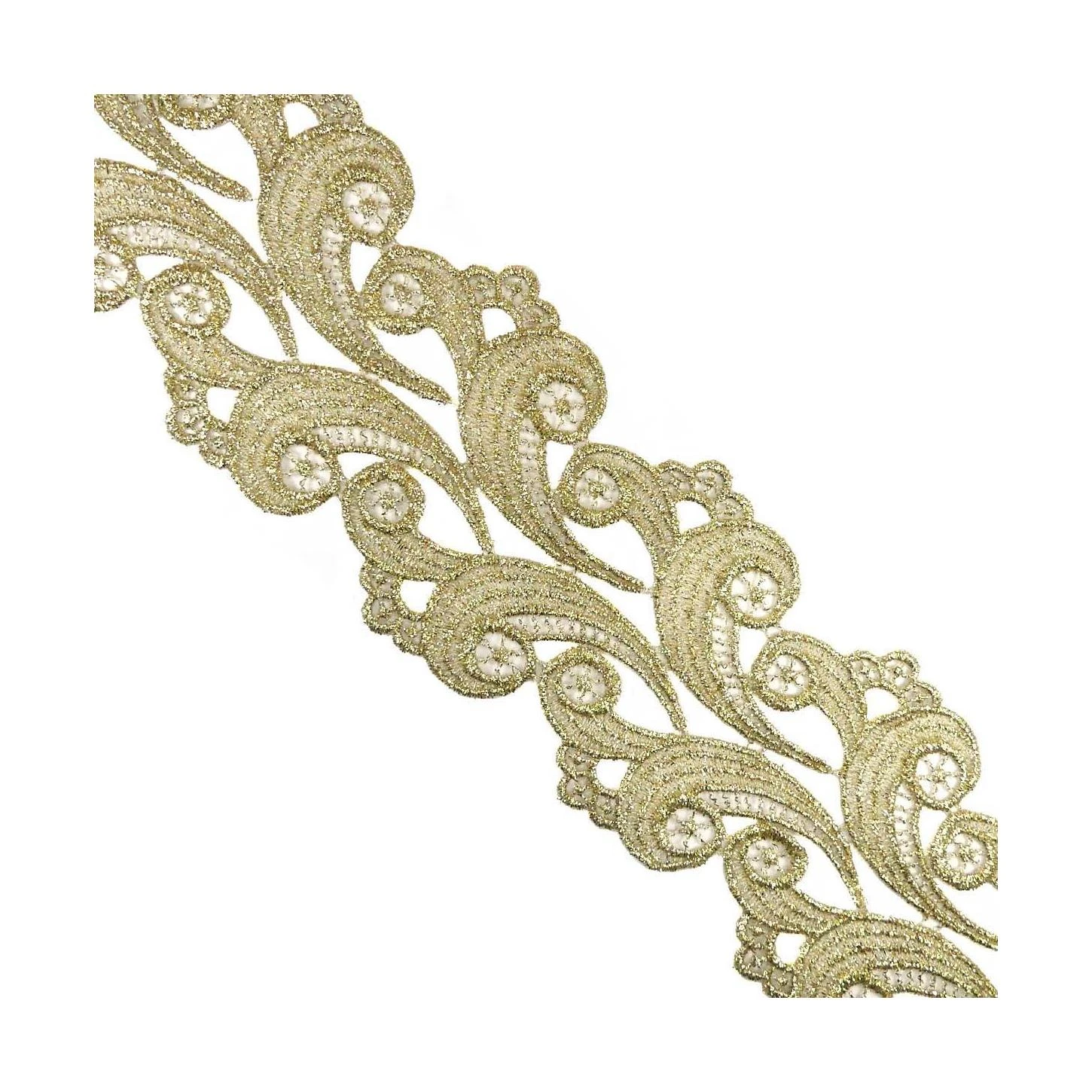 Puntilla De Guipur Dorada 7,5cm. Filigrana 3 Puntilla De Guipur Dorada 7,5cm. Filigrana