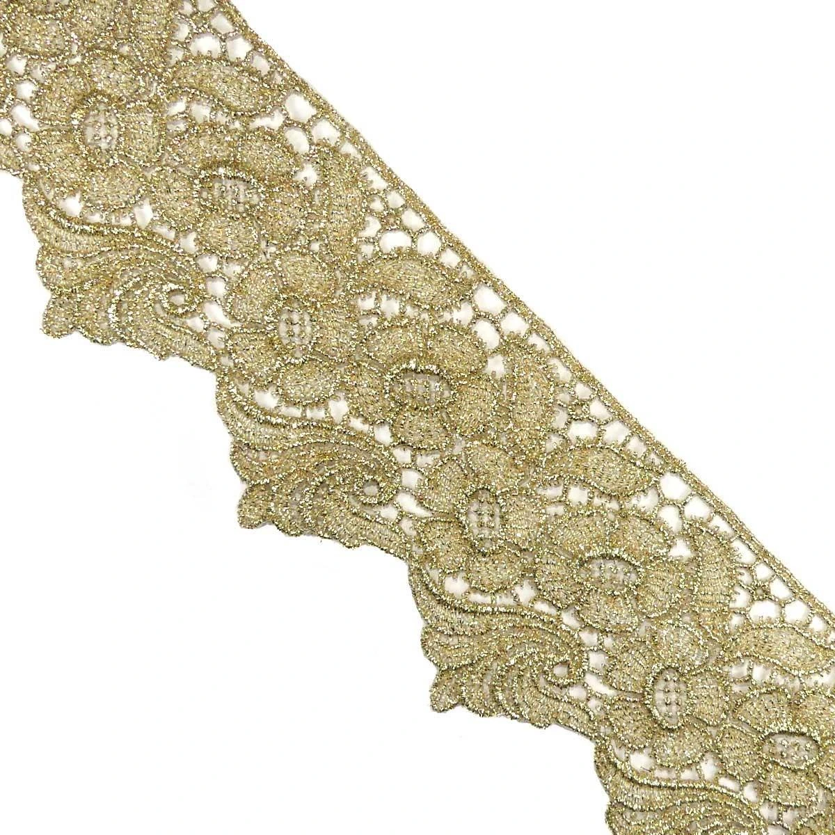 Puntilla De Guipur Dorada 7cm. Floral 3 Puntilla De Guipur Dorada 7cm. Floral