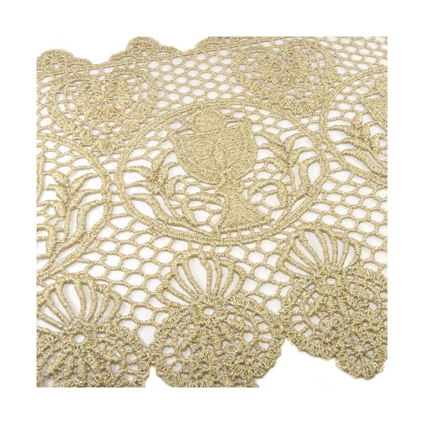 Puntilla De Guipur Dorada Iglesia 17cm. Cáliz Y Corazón 4 Puntilla De Guipur Dorada Iglesia 17cm. Cáliz Y Corazón - Imagen 2