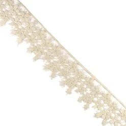 Puntilla De Guipur Multiflores 4cm. Crudo