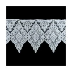 Puntilla De Guipur Pico Y Rombo 95mm. Blanco Y Negro