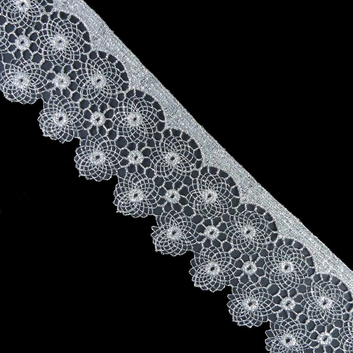 Puntilla De Guipur Plateada 6cm. Floral 3 Puntilla De Guipur Plateada 6cm. Floral