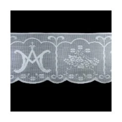 Puntilla De Iglesia Blanco 23cm. Flores Y María