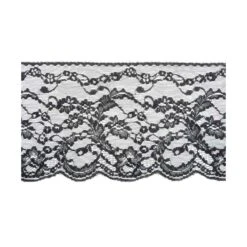 Puntilla De Nylón Ramo Floral 14cm. Negro