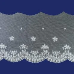 Puntilla De Tul Bordado 12cm. Blanco Roto