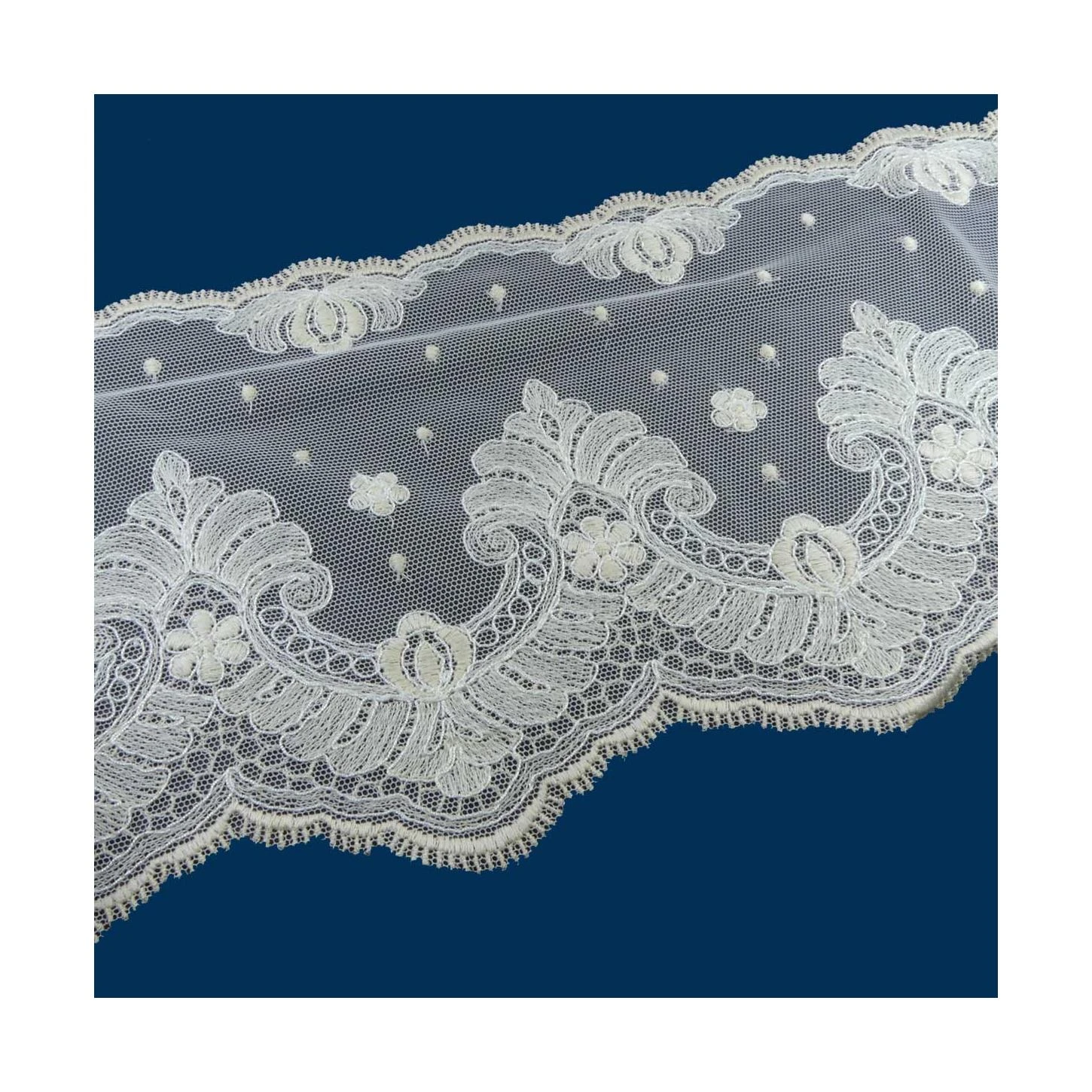 Puntilla De Tul Bordado Beig 15cm 4 Puntilla De Tul Bordado Beig 15cm - Imagen 2