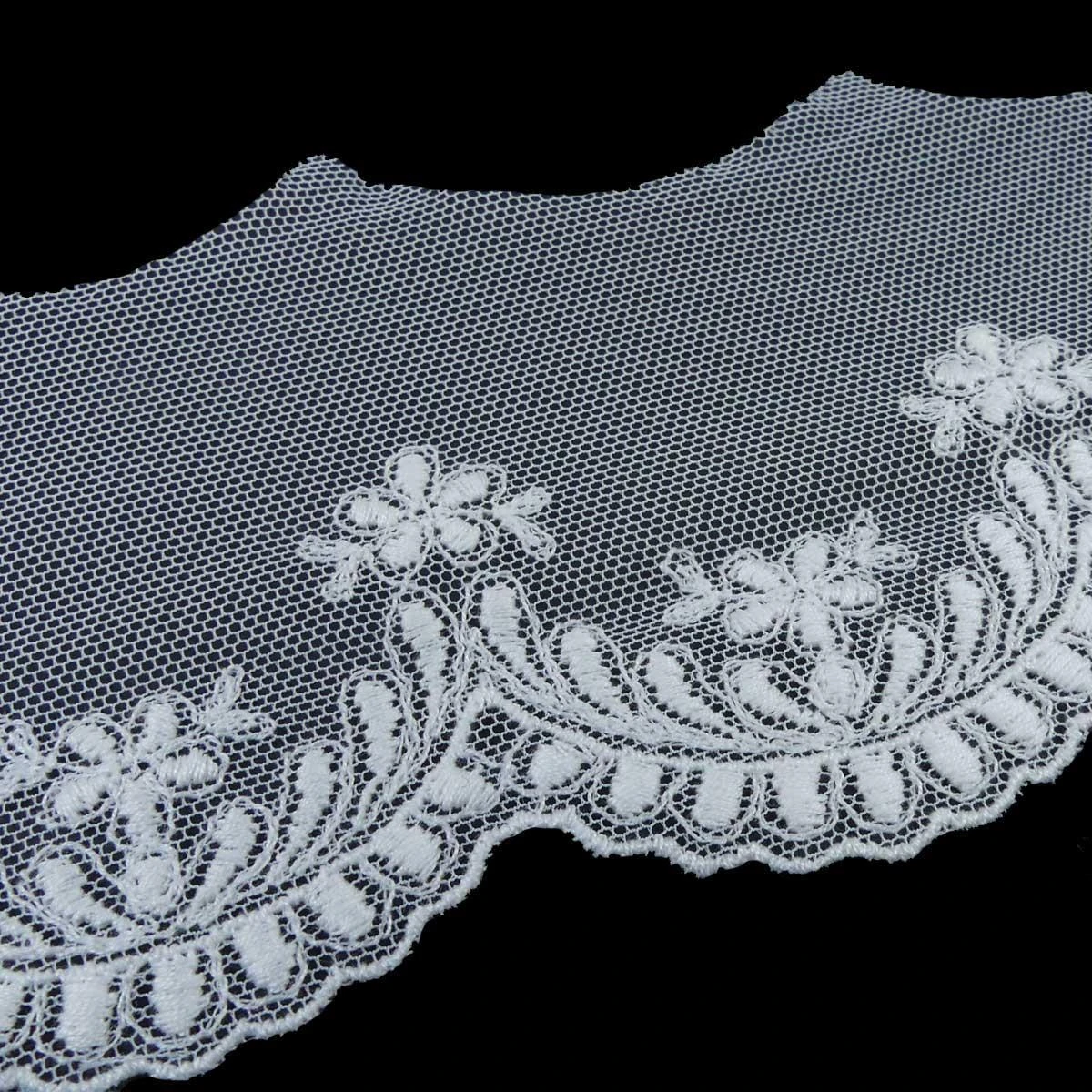 Puntilla De Tul Bordado Blanco Roto 7cm 4 Puntilla De Tul Bordado Blanco Roto 7cm - Imagen 2